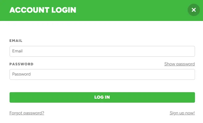 Logowanie do kasyna BETSSON
